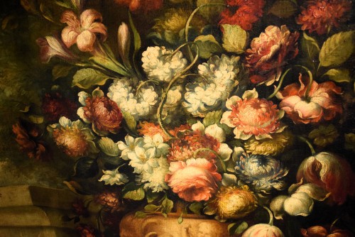 Louis XV - Still Life of Flowers in a Medici Vase - Italian School, 18th Century